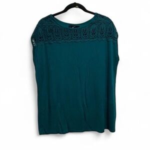 GNW Teal Lace Detail Blouse